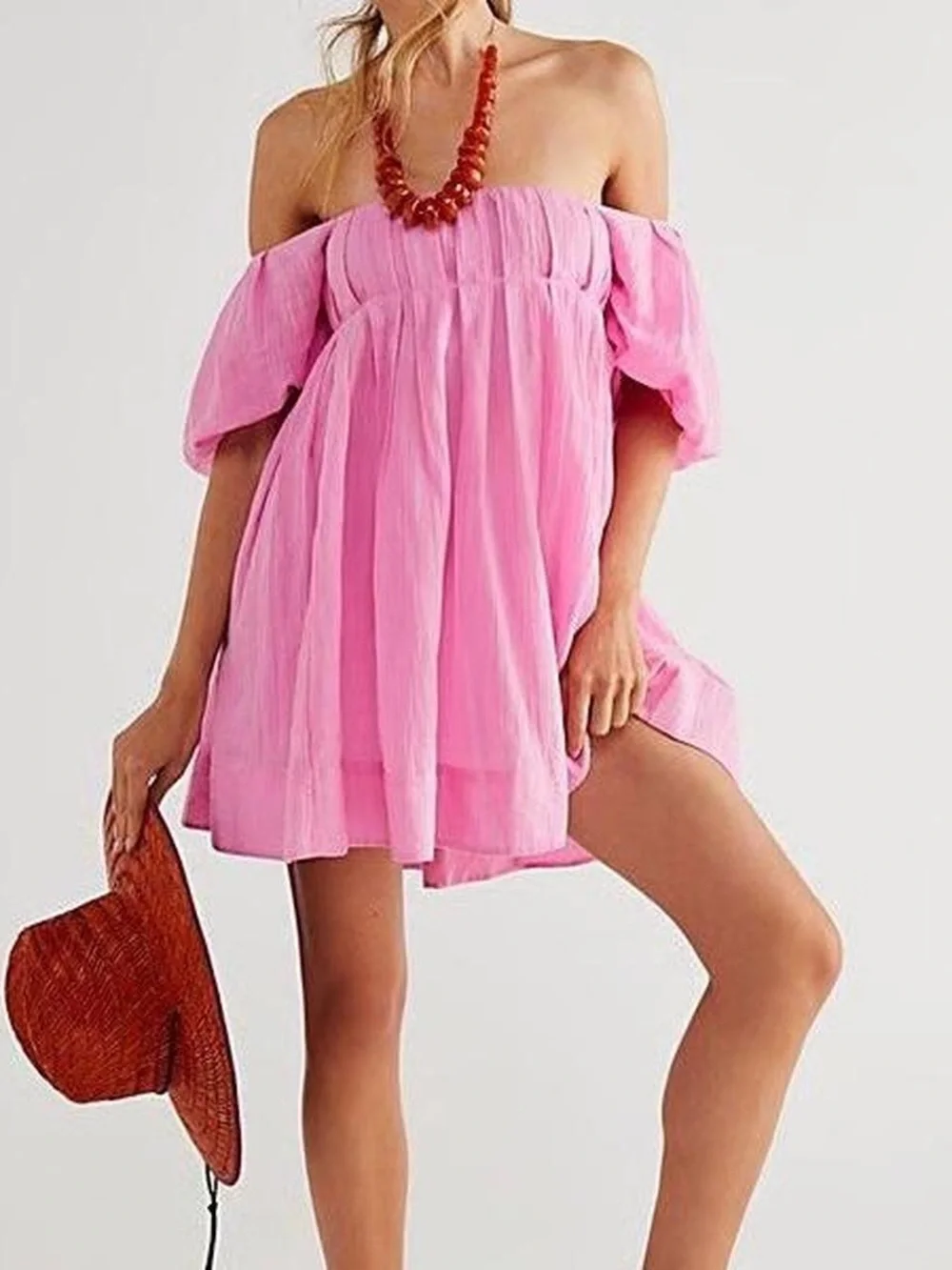 Free People Marina Mini Dress in Pink